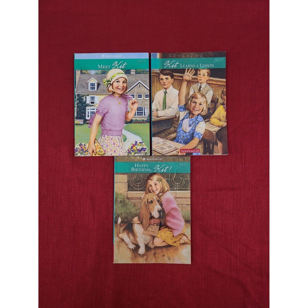 American Girl Kit Book Lot Meet Kit, Kit Learns A Lesson and Happy Birthday, Kit